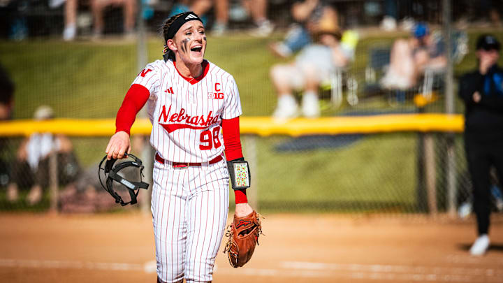 Nebraska pitcher Jordy Bahl reacts during a game against Duke in the Mary Nutter Classic on Feb. 21, 2025. Nebraska pitcher Jordy Bahl reacts during a game against Duke in the Mary Nutter Classic on Feb. 21, 2025.