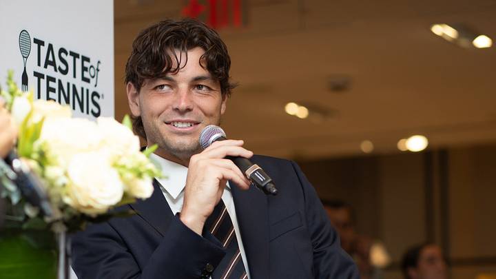 Taylor Fritz spoke at an event with BOSS in the brand's Columbus Circle location. Taylor Fritz spoke at an event with BOSS in the brand's Columbus Circle location.