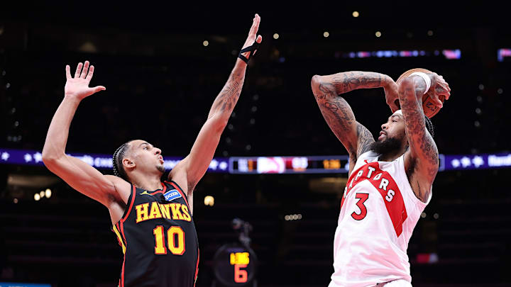 Brandon Ingram rises over his defender for a tough mid-range jumper
