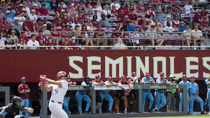 Florida State baseball competes in a first round Tallahassee Regional game against Bethune-Cookman for the NCAA College World Series at Dick Howser Stadium Friday, May 30, 2025.