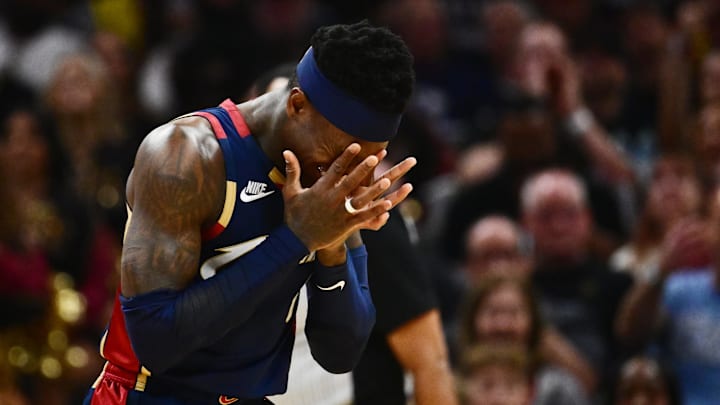 Apr 18, 2026; Cleveland, Ohio, USA; Cleveland Cavaliers guard Dennis Schroder (8) reacts after a foul against the Toronto Raptors during the first half of game one in the first round of the 2026 NBA Playoffs at Rocket Arena. Mandatory Credit: Ken Blaze-Imagn Images