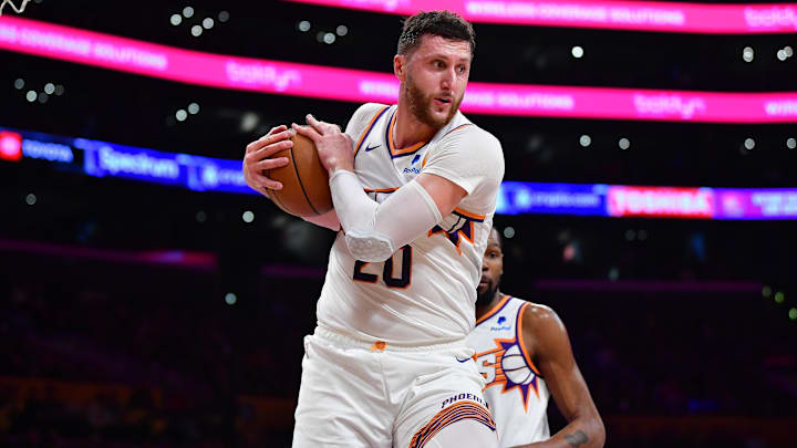 Phoenix Suns center Jusuf Nurkic (20) gets a rebound.
