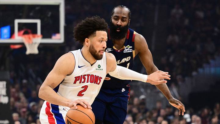 May 15, 2026; Cleveland, Ohio, USA; Detroit Pistons guard Cade Cunningham (2) drives to the basket against Cleveland Cavaliers guard James Harden (1) during the second half in game six of the second round of the 2026 NBA Playoffs at Rocket Arena. Mandatory Credit: Ken Blaze-Imagn Images May 15, 2026; Cleveland, Ohio, USA; Detroit Pistons guard Cade Cunningham (2) drives to the basket against Cleveland Cavaliers guard James Harden (1) during the second half in game six of the second round of the 2026 NBA Playoffs at Rocket Arena. Mandatory Credit: Ken Blaze-Imagn Images