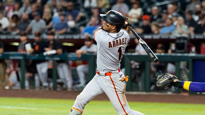 San Francisco Giants second baseman Luis Arraez. San Francisco Giants second baseman Luis Arraez.