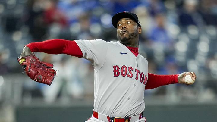 May 20, 2026; Kansas City, Missouri, USA; Boston Red Sox relief pitcher Aroldis Chapman (44) pitches during the ninth inning against the Kansas City Royals at Kauffman Stadium. Mandatory Credit: Jay Biggerstaff-Imagn Images May 20, 2026; Kansas City, Missouri, USA; Boston Red Sox relief pitcher Aroldis Chapman (44) pitches during the ninth inning against the Kansas City Royals at Kauffman Stadium. Mandatory Credit: Jay Biggerstaff-Imagn Images