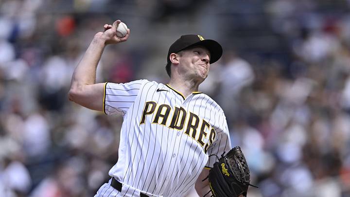 Apr 1, 2026; San Diego, California, USA; San Diego Padres starting pitcher Nick Pivetta (27) delivers during the first inning against the San Francisco Giants at Petco Park. Mandatory Credit: Denis Poroy-Imagn Images Apr 1, 2026; San Diego, California, USA; San Diego Padres starting pitcher Nick Pivetta (27) delivers during the first inning against the San Francisco Giants at Petco Park. Mandatory Credit: Denis Poroy-Imagn Images