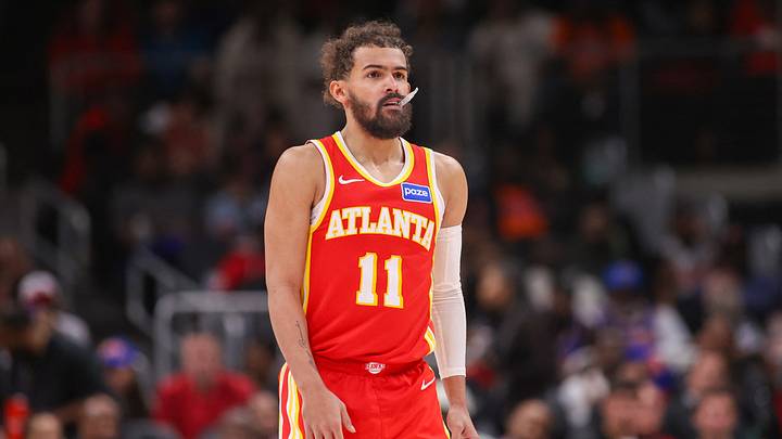 Dec 27, 2025; Atlanta, Georgia, USA; Atlanta Hawks guard Trae Young (11) in action against the New York Knicks in the fourth quarter at State Farm Arena. Mandatory Credit: Brett Davis-Imagn Images Dec 27, 2025; Atlanta, Georgia, USA; Atlanta Hawks guard Trae Young (11) in action against the New York Knicks in the fourth quarter at State Farm Arena. Mandatory Credit: Brett Davis-Imagn Images