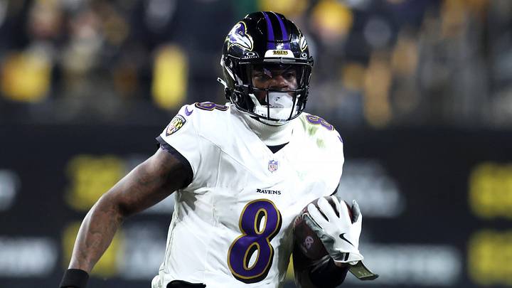 Jan 4, 2026; Pittsburgh, Pennsylvania, USA; Baltimore Ravens quarterback Lamar Jackson (8) rushes the ball against the Pittsburgh Steelers during the first half at Acrisure Stadium. Mandatory Credit: Charles LeClaire-Imagn Images Jan 4, 2026; Pittsburgh, Pennsylvania, USA; Baltimore Ravens quarterback Lamar Jackson (8) rushes the ball against the Pittsburgh Steelers during the first half at Acrisure Stadium. Mandatory Credit: Charles LeClaire-Imagn Images