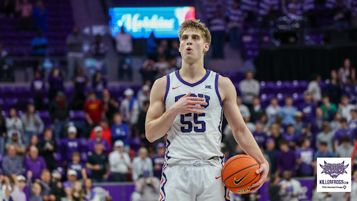 TCU guard, Tanner Toolson against Iowa State, Feb 2026