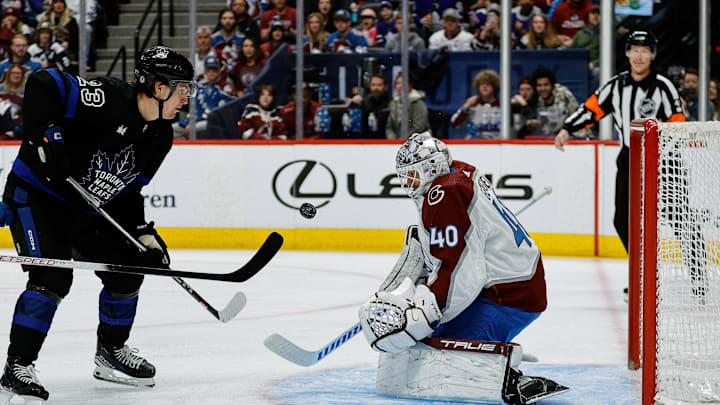 Feb 24, 2024; Denver, Colorado, USA; Colorado Avalanche goaltender Alexandar Georgiev (40) makes a