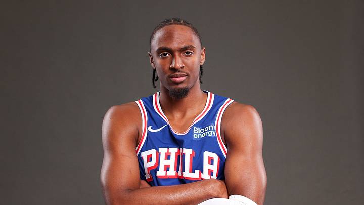 Philadelphia 76ers Tyrese Maxey poses for a photo during media day on Sep. 28, 2026. Philadelphia 76ers Tyrese Maxey poses for a photo during media day on Sep. 28, 2026.