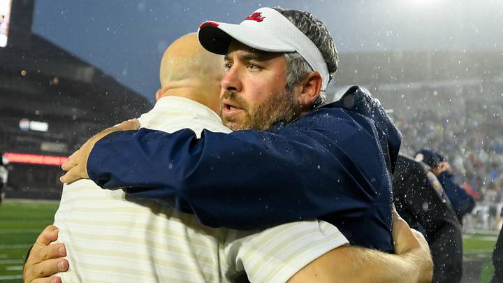 Vanderbilt Commodores head coach Clark Lea congratulates Mississippi Rebels head coach Pete Golding on the win during the second half at FirstBank Stadium. Mandatory Credit: Steve Roberts-Imagn Images Vanderbilt Commodores head coach Clark Lea congratulates Mississippi Rebels head coach Pete Golding on the win during the second half at FirstBank Stadium. Mandatory Credit: Steve Roberts-Imagn Images