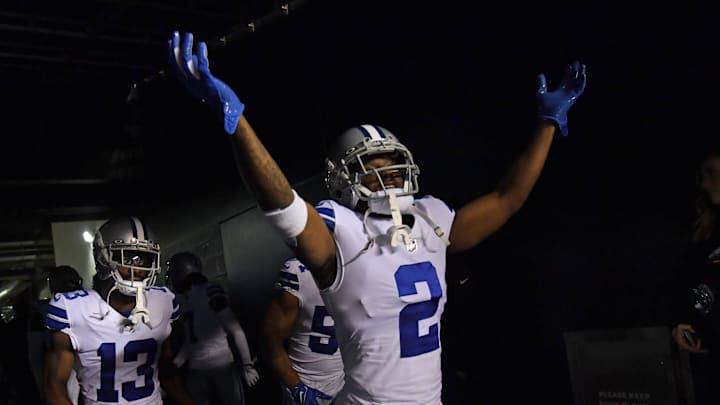 Oct 16, 2022; Philadelphia, Pennsylvania, USA; Dallas Cowboys cornerback Jourdan Lewis (2) in the tunnel against the Philadelphia Eagles at Lincoln Financial Field. Mandatory Credit: Eric Hartline-Imagn Images Oct 16, 2022; Philadelphia, Pennsylvania, USA; Dallas Cowboys cornerback Jourdan Lewis (2) in the tunnel against the Philadelphia Eagles at Lincoln Financial Field. Mandatory Credit: Eric Hartline-Imagn Images