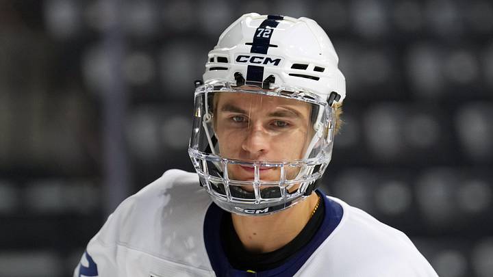 Oct 4, 2025; Tempe, AZ, USA; Penn State Nittany Lions forward Gavin McKenna (72) warms up before the game against the Arizona State Sun Devils at Mullett Arena. Mandatory Credit: Joe Camporeale-Imagn Images Oct 4, 2025; Tempe, AZ, USA; Penn State Nittany Lions forward Gavin McKenna (72) warms up before the game against the Arizona State Sun Devils at Mullett Arena. Mandatory Credit: Joe Camporeale-Imagn Images