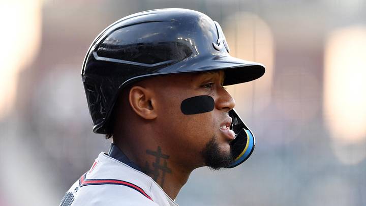 May 1, 2026; Denver, Colorado, USA; Atlanta Braves outfielder Ronald Acuna Jr. (13) before his at bad during the first inning against the Colorado Rockies at Coors Field. Mandatory Credit: Christopher Hanewinckel-Imagn Images