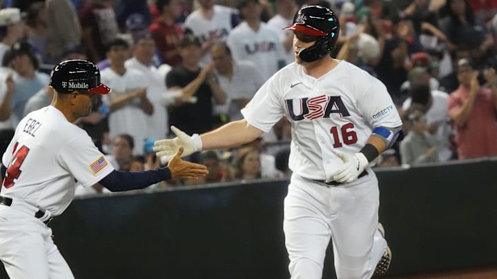 Team USA's Will Smith rounds the bases after hitting a home run against Mexico in the 2023 World Baseball Classic.
