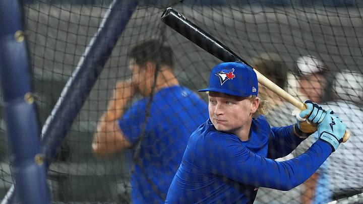 Sep 13, 2025; Toronto, Ontario, CAN; Toronto Blue Jays first round draft pick JoJo Parker takes batting practice before a game against the Baltimore Orioles at Rogers Centre. Mandatory Credit: Nick Turchiaro-Imagn Images