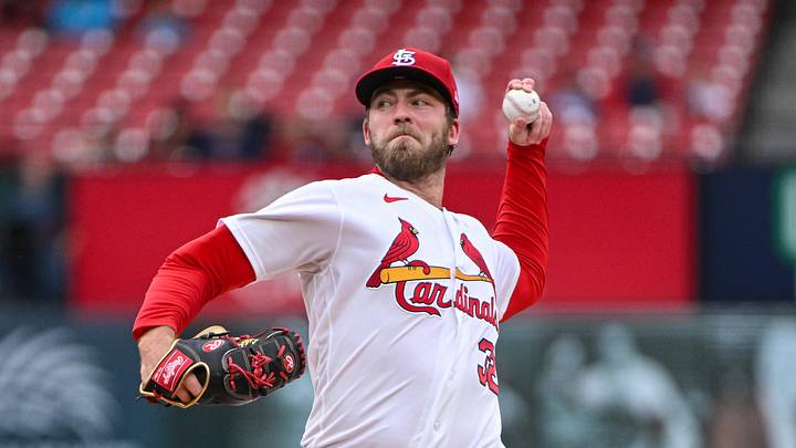 Jun 24, 2026; St. Louis, Missouri, USA; St. Louis Cardinals starting pitcher Matthew Liberatore (32) pitches against the Arizona Diamondbacks during the first inning at Busch Stadium. Mandatory Credit: Jeff Curry-Imagn Images