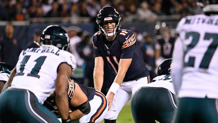 Sep 28, 2026; Chicago, Illinois, USA; Chicago Bears quarterback Case Keenum (11) looks to pass during the first half of the game against the Philadelphia Eagles at Soldier Field. Mandatory Credit: Matt Marton-Imagn Images Sep 28, 2026; Chicago, Illinois, USA; Chicago Bears quarterback Case Keenum (11) looks to pass during the first half of the game against the Philadelphia Eagles at Soldier Field. Mandatory Credit: Matt Marton-Imagn Images