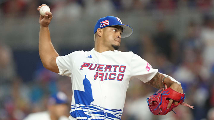 Fernando Cruz in the World Baseball Classic as part of Team Puerto Rico