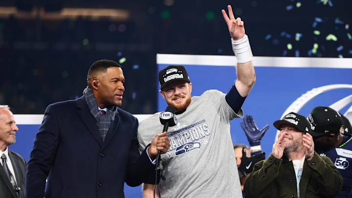 After eight years and five teams, Seahawks quarterback Sam Darnold will play in his first Super Bowl after leading Seattle over the Rams in the NFC championship on Sunday.