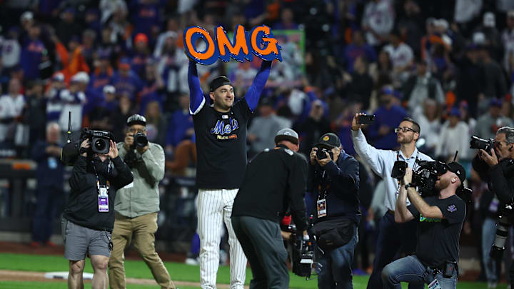 Oct 9, 2024; New York, New York, USA; New York Mets second baseman Jose Iglesias (11) celebrates after defeating the Philadelphia Phillies in game four of the NLDS for the 2024 MLB Playoffs at Citi Field. Mandatory Credit: Wendell Cruz-Imagn Images Oct 9, 2024; New York, New York, USA; New York Mets second baseman Jose Iglesias (11) celebrates after defeating the Philadelphia Phillies in game four of the NLDS for the 2024 MLB Playoffs at Citi Field. Mandatory Credit: Wendell Cruz-Imagn Images