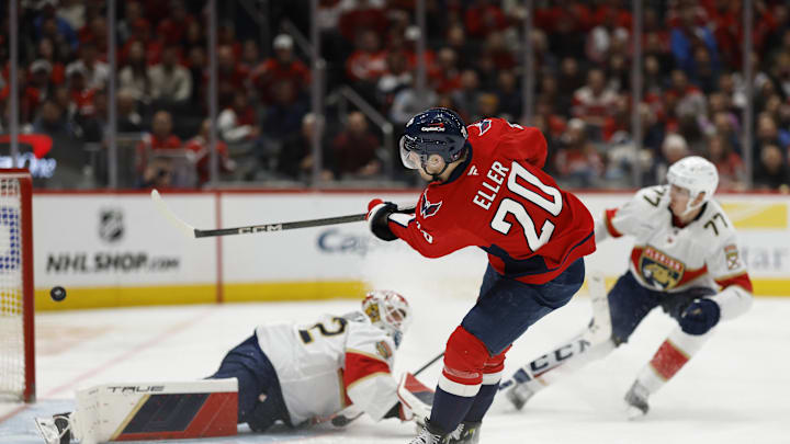 Lars Eller, Washington Capitals Mandatory Credit: Geoff Burke-Imagn Images