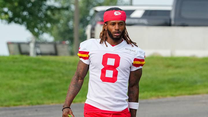 Jul 29, 2026; St. Joseph, MO, USA; Kansas City Chiefs cornerback Kristian Fulton (8) walks down the hill to the practice fields during training camp at Missouri Western State University. Mandatory Credit: Denny Medley-Imagn Images Jul 29, 2026; St. Joseph, MO, USA; Kansas City Chiefs cornerback Kristian Fulton (8) walks down the hill to the practice fields during training camp at Missouri Western State University. Mandatory Credit: Denny Medley-Imagn Images