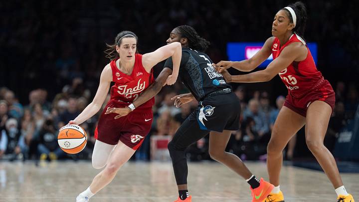 Aug 2, 2026; Minneapolis, Minnesota, USA; Minnesota Lynx guard Lani White (3) defends against Indiana Fever guard Caitlin Clark (22) in the fourth quarter at Target Center. Mandatory Credit: Matt Blewett-Imagn Images Aug 2, 2026; Minneapolis, Minnesota, USA; Minnesota Lynx guard Lani White (3) defends against Indiana Fever guard Caitlin Clark (22) in the fourth quarter at Target Center. Mandatory Credit: Matt Blewett-Imagn Images