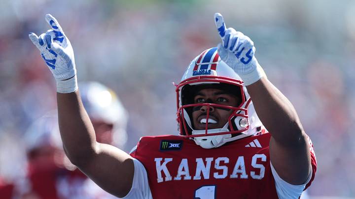 Kansas Jayhawks running back Dylan Edwards (1) Kansas Jayhawks running back Dylan Edwards (1)