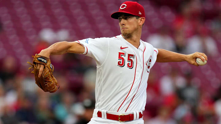 Cincinnati Reds starting pitcher Brandon Williamson (55) 
