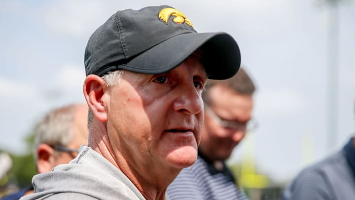 Iowa Football’s Defensive Coordinator Phil Parker answers media questions Tuesday, Aug. 20, 2024 in Iowa City, Iowa. Iowa Football’s Defensive Coordinator Phil Parker answers media questions Tuesday, Aug. 20, 2024 in Iowa City, Iowa.