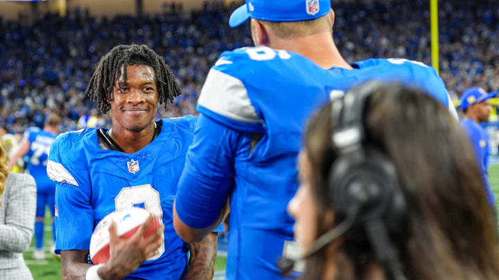 Detroit Lions wide receiver Jameson Williams (9). Detroit Lions wide receiver Jameson Williams (9).