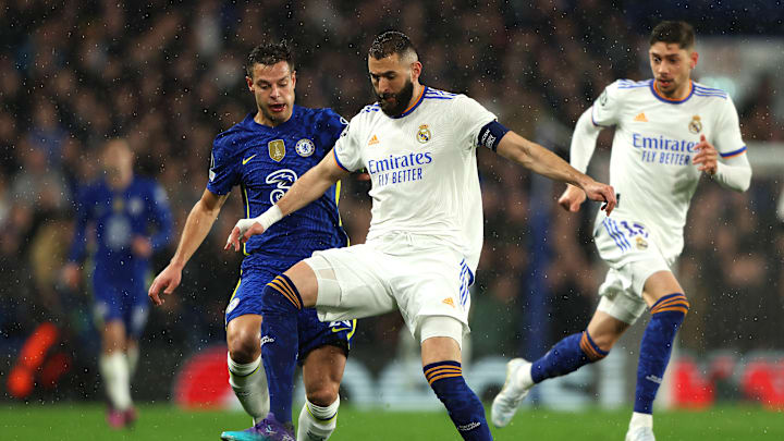 Benzema convirtió dos goles en 23 minutos ante el Chelsea