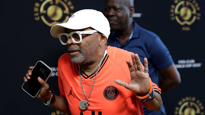Spike Lee arrives before the final of the FIFA Club World Cup at MetLife Stadium. Spike Lee arrives before the final of the FIFA Club World Cup at MetLife Stadium.
