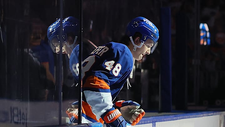 New York Islanders defenseman Matthew Schaefer New York Islanders defenseman Matthew Schaefer