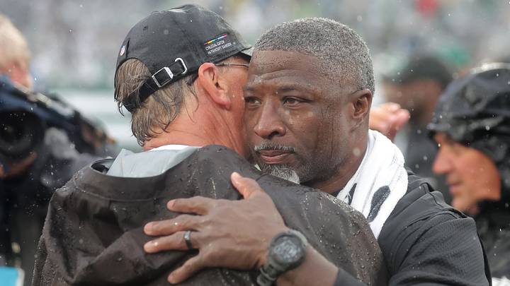 Oct 11, 2026; East Rutherford, New Jersey, USA; New York Jets head coach Aaron Glenn hugs Cleveland Browns head coach Todd Monken after a game at MetLife Stadium. Mandatory Credit: Brad Penner-Imagn Images Oct 11, 2026; East Rutherford, New Jersey, USA; New York Jets head coach Aaron Glenn hugs Cleveland Browns head coach Todd Monken after a game at MetLife Stadium. Mandatory Credit: Brad Penner-Imagn Images