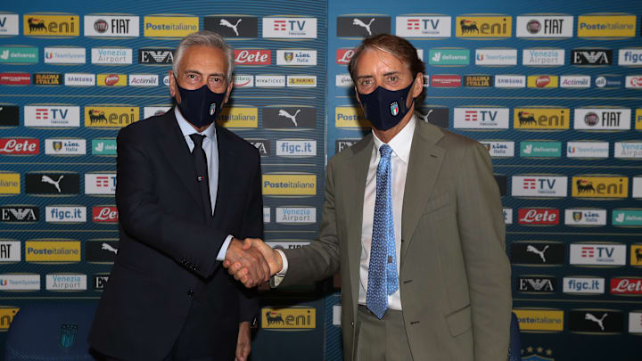 Gabriele Gravina e Roberto Mancini