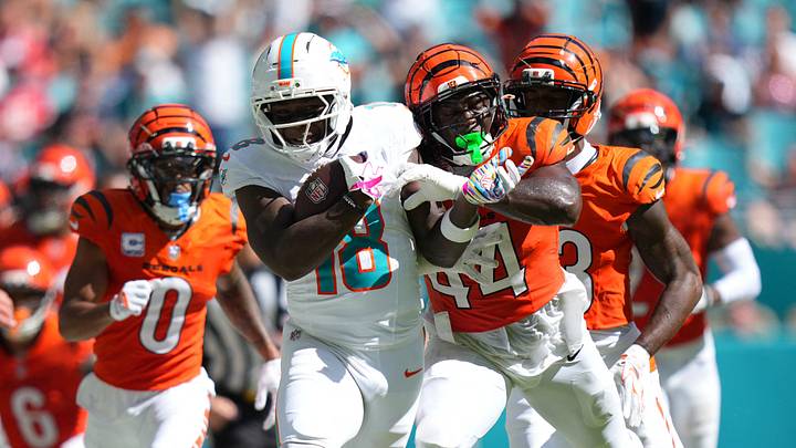 Oct 11, 2026; Miami Gardens, Florida, USA;  Cincinnati Bengals linebacker Demetrius Knight Jr. 