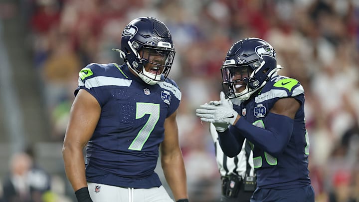 Uchenna Nwosu of the Seattle Seahawks Uchenna Nwosu of the Seattle Seahawks