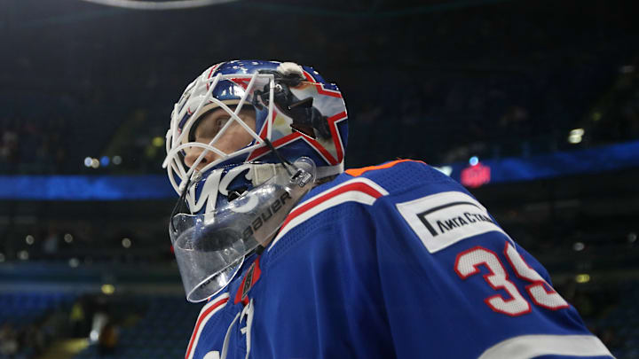 Pavel Moisevich (39) SKA Hockey Club seen in action during...