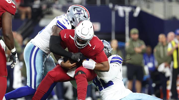 Dallas Cowboys defensive ends Jadeveon Clowney (42) and Donovan Ezeiruaku Dallas Cowboys defensive ends Jadeveon Clowney (42) and Donovan Ezeiruaku
