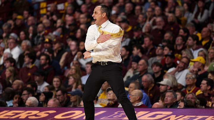 Jan 6, 2026; Minneapolis, Minnesota, USA; Iowa Hawkeyes head coach Ben McCollum reacts during the first half at Williams Arena against the Minnesota Golden Gophers. Mandatory Credit: Matt Krohn-Imagn Images Jan 6, 2026; Minneapolis, Minnesota, USA; Iowa Hawkeyes head coach Ben McCollum reacts during the first half at Williams Arena against the Minnesota Golden Gophers. Mandatory Credit: Matt Krohn-Imagn Images