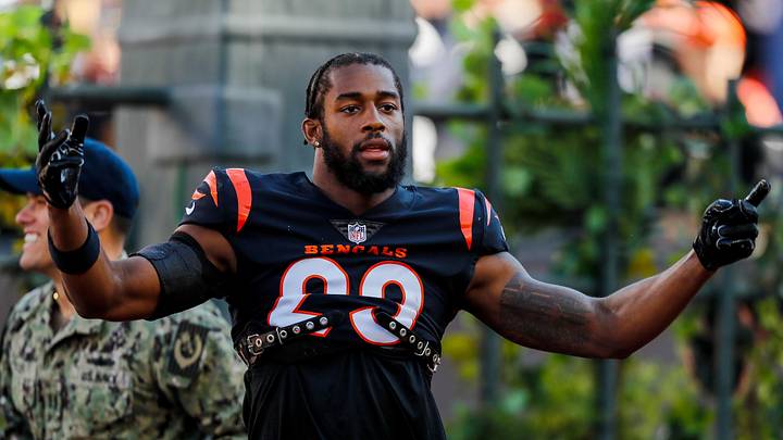 Nov 12, 2023; Cincinnati, Ohio, USA; Cincinnati Bengals safety Dax Hill (23) runs onto the field before the game against the Houston Texans at Paycor Stadium. Mandatory Credit: Katie Stratman-Imagn Images