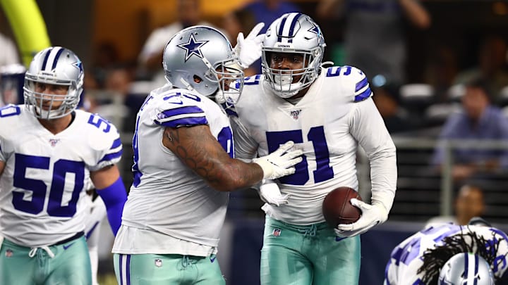 Dallas Cowboys defensive end Kerry Hyder (51) celebrates after recovering a fumble in the fourth quarter against the Philadelphia Eagles at AT&T Stadium. Mandatory Credit: Matthew Emmons-Imagn Images