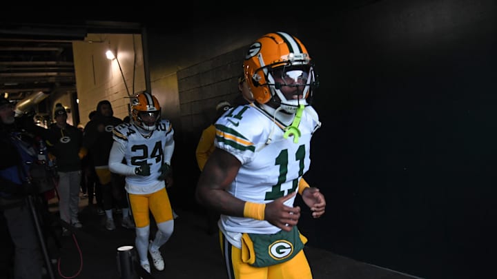 Jan 12, 2025; Philadelphia, Pennsylvania, USA; Green Bay Packers wide receiver Jayden Reed (11) in the tunnel against the Philadelphia Eagles in an NFC wild card game at Lincoln Financial Field. Mandatory Credit: Eric Hartline-Imagn Images Jan 12, 2025; Philadelphia, Pennsylvania, USA; Green Bay Packers wide receiver Jayden Reed (11) in the tunnel against the Philadelphia Eagles in an NFC wild card game at Lincoln Financial Field. Mandatory Credit: Eric Hartline-Imagn Images
