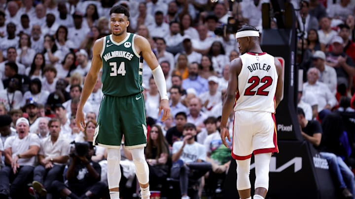 Giannis Antetokounmpo, Milwaukee Bucks and Jimmy Butler, Miami Heat