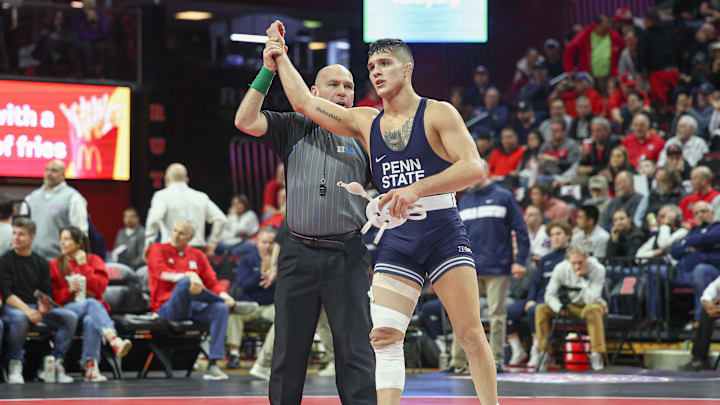 Former Penn State Nittany Lions wrestler Alex Facundo, pictured against Rutgers in 2023, is transferring to Oklahoma State. Former Penn State Nittany Lions wrestler Alex Facundo, pictured against Rutgers in 2023, is transferring to Oklahoma State.