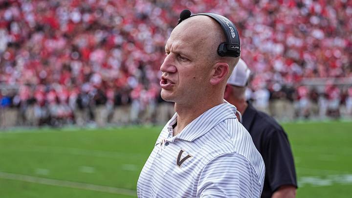 Oct 3, 2026; Athens, Georgia, USA; Vanderbilt Commodores head coach Clark Lea reacts on the field during the game against the Georgia Bulldogs at Sanford Stadium. Mandatory Credit: Dale Zanine-Imagn Images