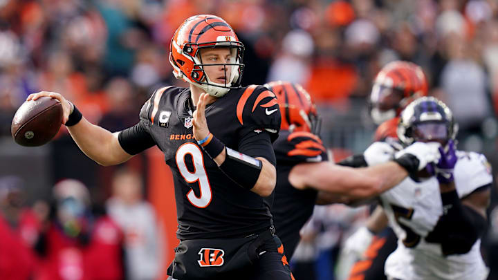 Against a depleted Ravens secondary, Bengals quarterback Joe Burrow had a career day in Week 16, throwing for 525 yards and four touchdowns.

Xxx Img Baltimore Ravens At 1 1 Mjv4fe0u Jpg